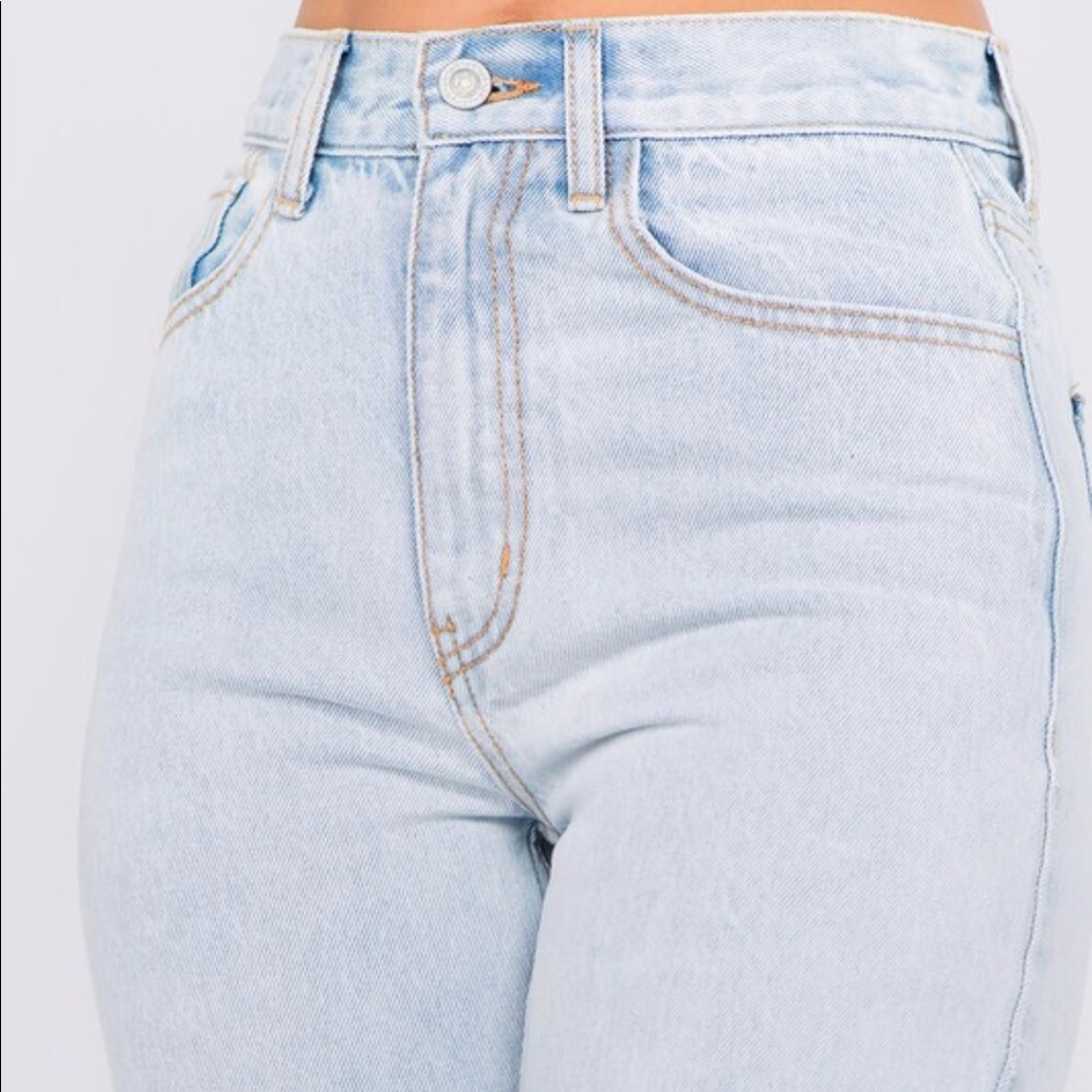 Denim Straight fit distressed hem 100% cotton jeans - Picture 6 of 6
